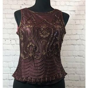 Adrianna Papell Beaded tank top size 12P